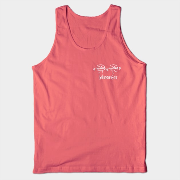 Grillmore Girls White Pocket Tank Top by PelicanAndWolf